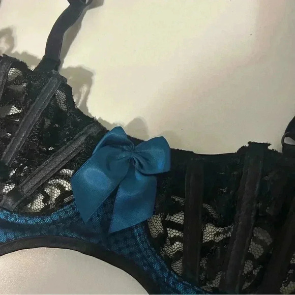 Shirley of Hollywood vintage inspired balconette lace  caged bralette 36 - Picture 6 of 7
